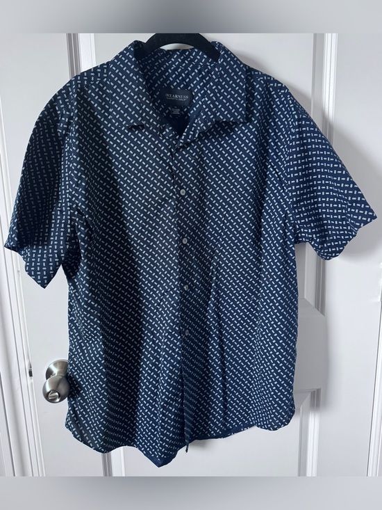 Kenneth Cole Other - Awareness-Kenneth Cole Men's Navy Short-Sleeve Button-Up Shirt-XL